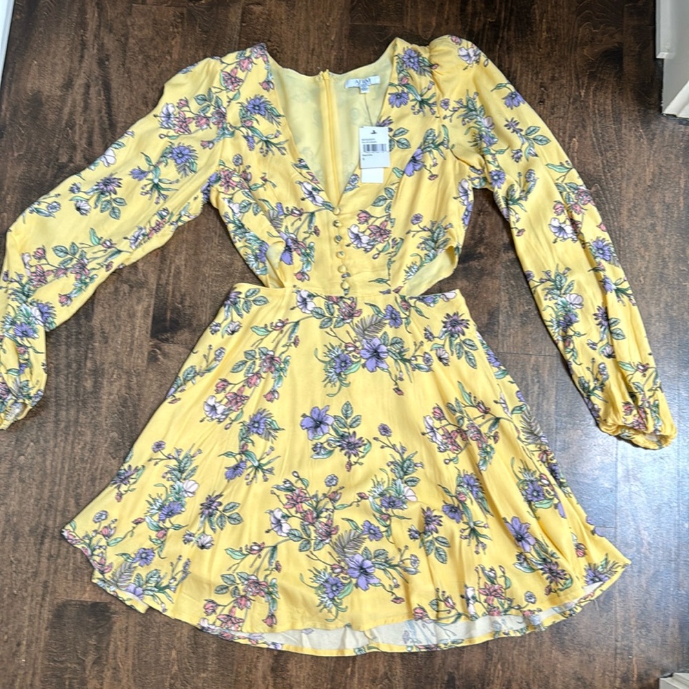 AFRM loa Angeles dress in yellow garden size Small